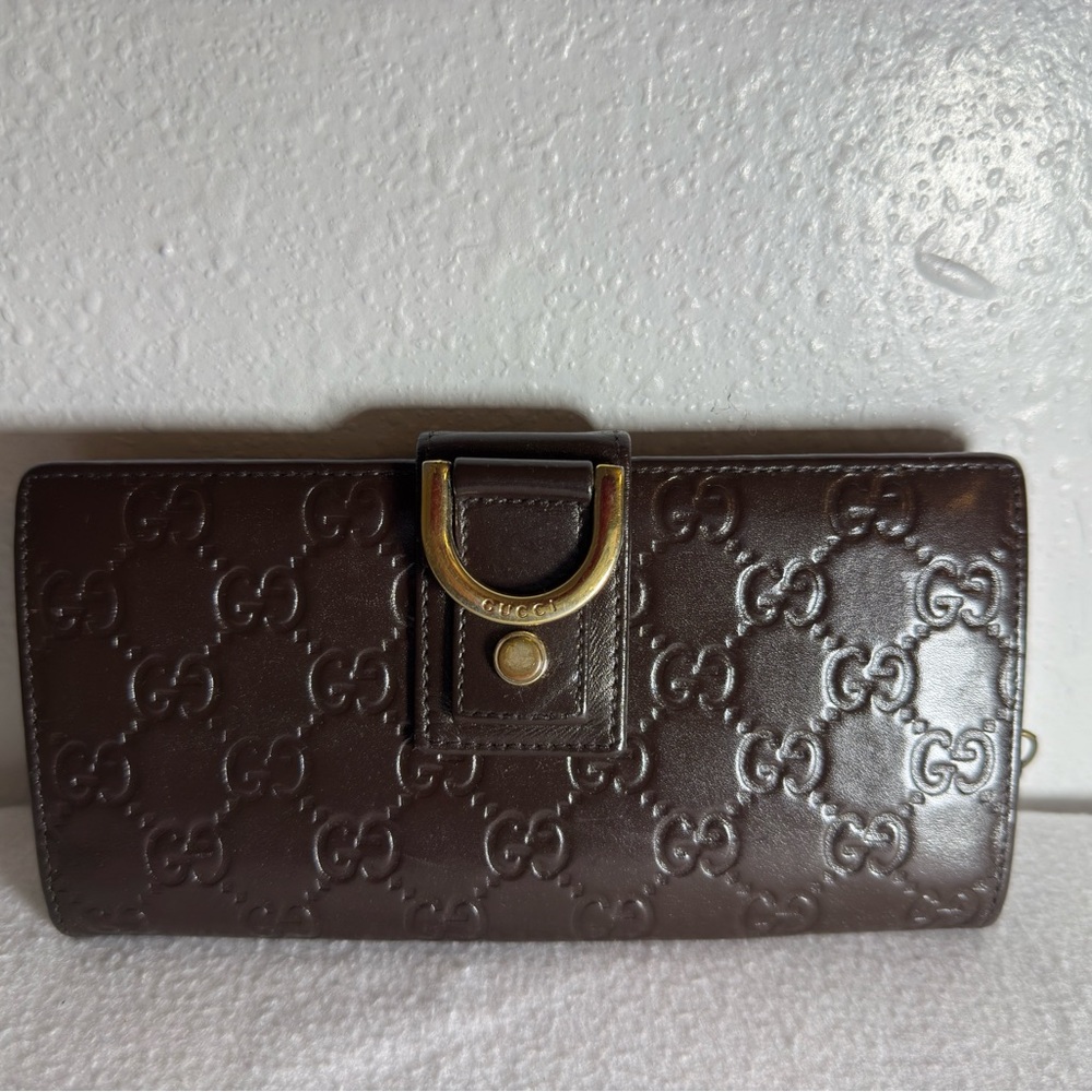 Gucci Dark Brown Abbey Embossed Wallet